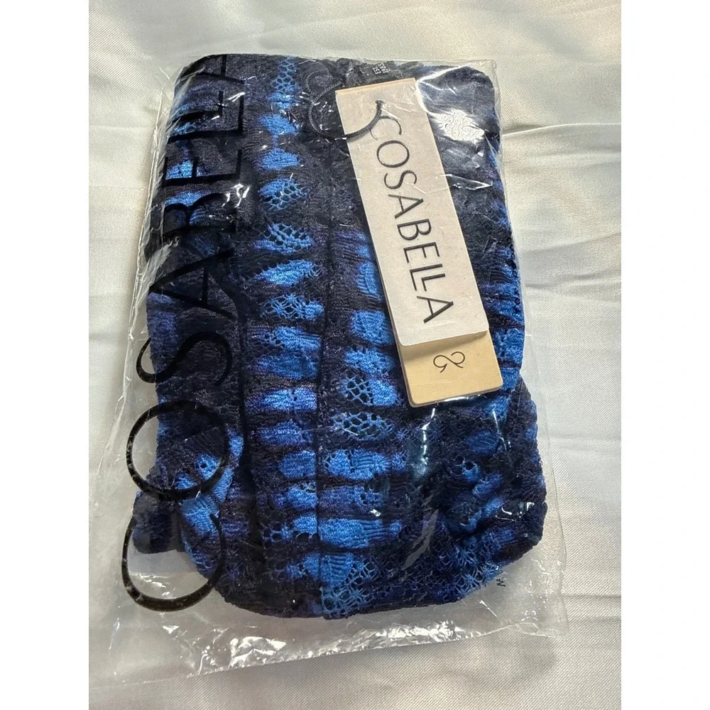 Cosabella Men's Lace G-String Thong LOLA Blue Black‎ Stretch Sexy NWT Size M